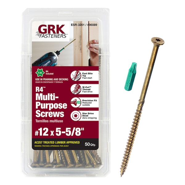 Deck Screw, 5-5/8 in, Steel, 50 PK